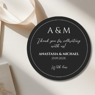 Adesivo Casamento minimalista moderno em preto e branco