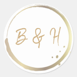 Adesivo Casamento Minimalista Moderno Glamour Dourado e Br