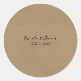 Adesivo Casamento Minimalista Moderno Kraft Marrom