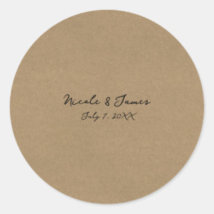 Adesivo Casamento Minimalista Moderno Kraft Marrom