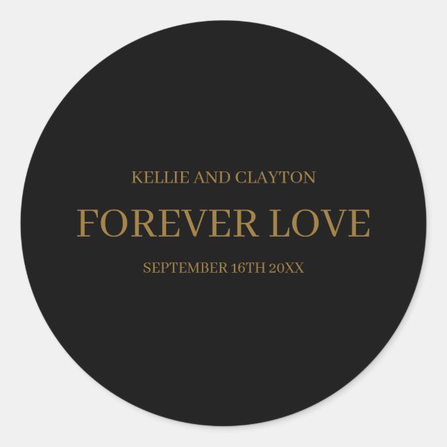 Adesivo Casamento Minimalista Moderno Preto (Frente)