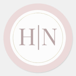 Adesivo Casamento Minimalista Moderno Rosa Ostra e Dourado