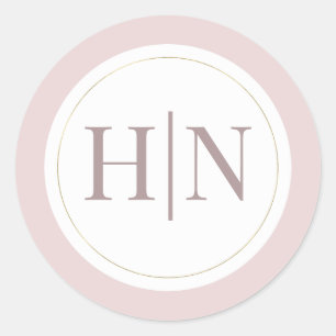 Adesivo Casamento Minimalista Moderno Rosa Ostra e Dourado