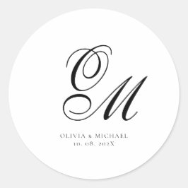 Adesivo Casamento Minimalista Monograma Script