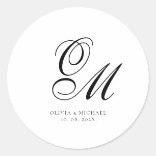 Adesivo Casamento Minimalista Monograma Script