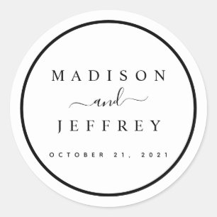 Adesivo Casamento Minimalista Negro e Branco