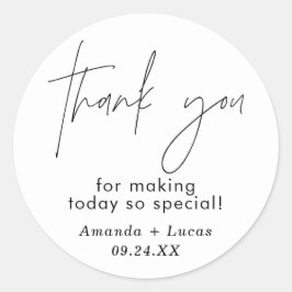 Adesivo Casamento Minimalista Obrigado Favor Sticker