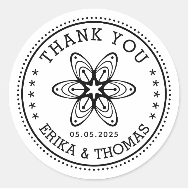 Adesivo Casamento Minimalista Obrigado Mason Jar Flower (Frente)