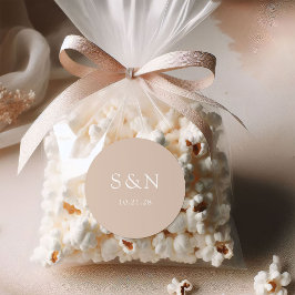 Adesivo Casamento Minimalista Ocidental | Bege Latte