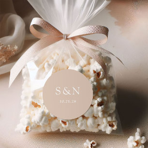 Adesivo Casamento Minimalista Ocidental   Bege Latte