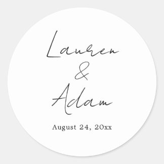 Adesivo Casamento Minimalista Preto e Branco Chic Script