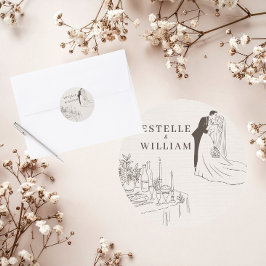 Adesivo Casamento Minimalista Romântico