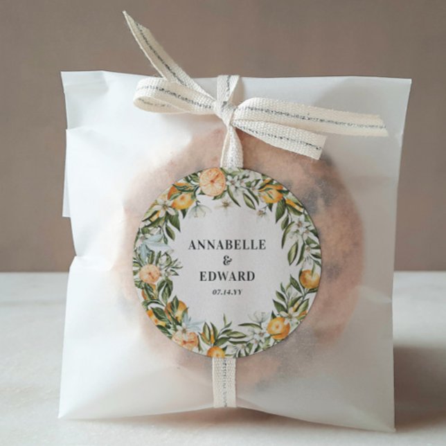 Adesivo Casamento mínimo e elegante de citrinos laranja (Criador carregado)