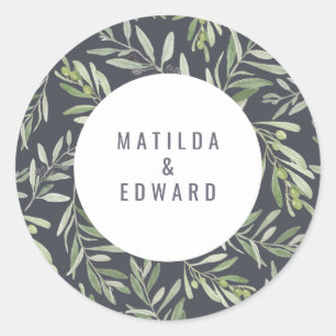 Adesivo Casamento mínimo moderno da folha do ramo de