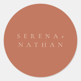 Adesivo Casamento Mínimo Moderno de Blush & Rust Sunset