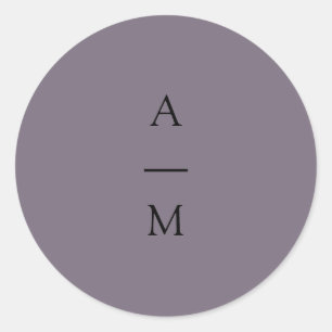 Adesivo Casamento Mínimo Monograma Trendy Chic Dusty Purpl