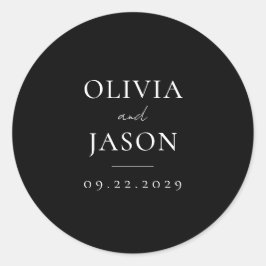 Adesivo Casamento Mínimo Negro Moderno