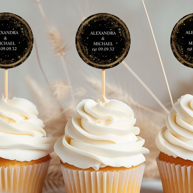 Adesivo Casamento Místico Celestial Negro e Dourado (Criador carregado)