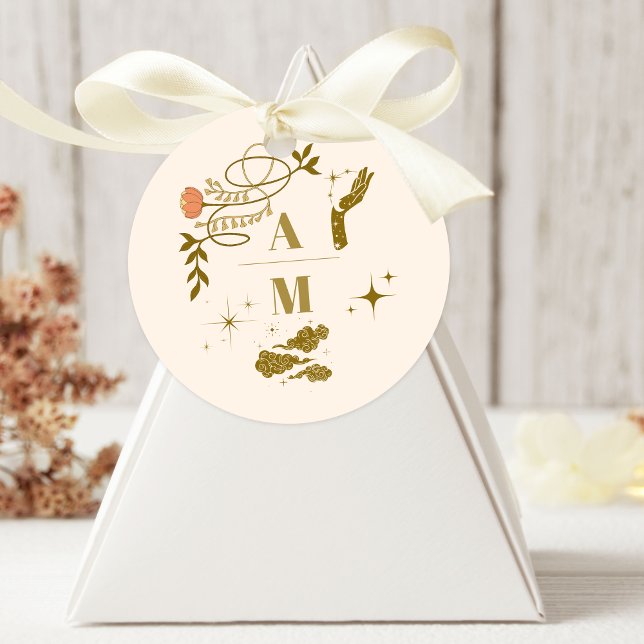 Adesivo Casamento Místico Dourado Vintage (Criador carregado)