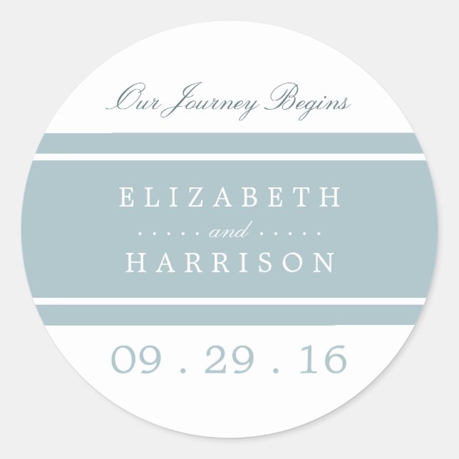 Adesivo Casamento Moderno Azul De Ovo De Pato (Frente)