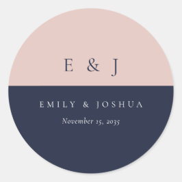 Adesivo Casamento Moderno Azul-Marinho Blush