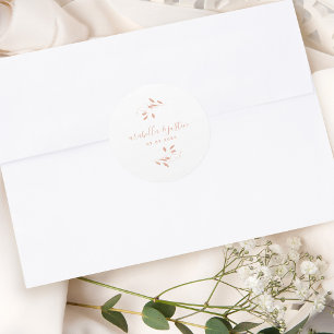 Adesivo Casamento Moderno Botânico Pó Rosa Script