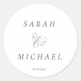 Adesivo Casamento Moderno da Tipografia Elegante