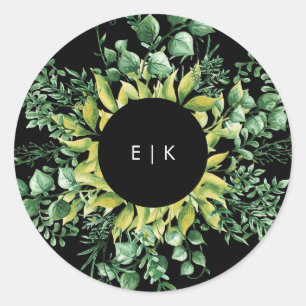 Adesivo Casamento Moderno de Folha Verde