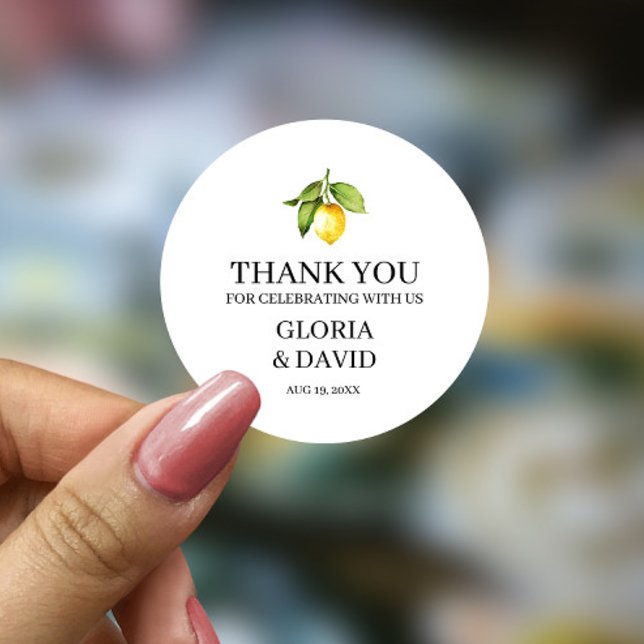 Adesivo Casamento Moderno de Lemon Amarelo (Criador carregado)