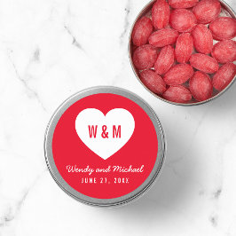 Adesivo Casamento Moderno do Coração do Monograma de Fundo