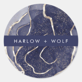 Adesivo Casamento Moderno Dourado Elegante da Meia-Noite