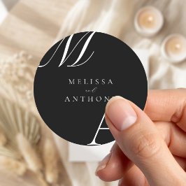 Adesivo Casamento Moderno e Minimalista do Monograma Elega