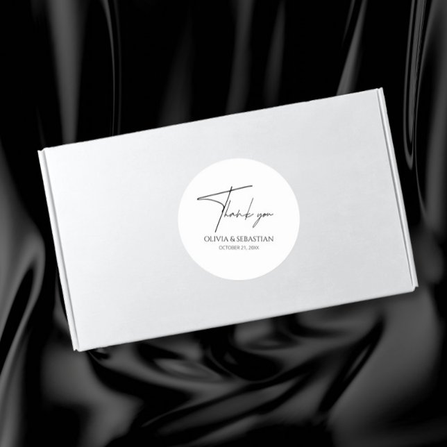 Adesivo Casamento Moderno e Minimalista Obrigado (Criador carregado)