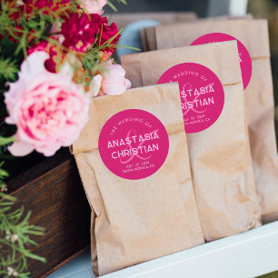 Adesivo Casamento Moderno e Ousado em Magenta