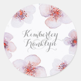 Adesivo Casamento Moderno Elegante De Aquarela Floral Botâ