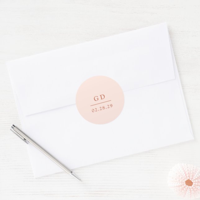 Adesivo Casamento Moderno Grace Peach (Envelope)