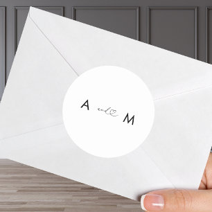 Adesivo Casamento Moderno Minimalista do Coração Romântico