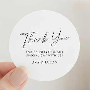 Adesivo Casamento Moderno Minimalista Obrigado
