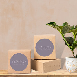 Adesivo Casamento Moderno Minimalista Obrigado Roxo Dusty