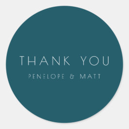 Adesivo Casamento Moderno Minimalista Obrigado Teal