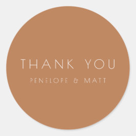 Adesivo Casamento Moderno Minimalista Obrigado Terracotta