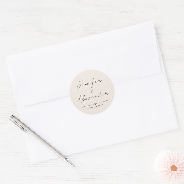 Adesivo Casamento Moderno Minimalista Sticker (Envelope)