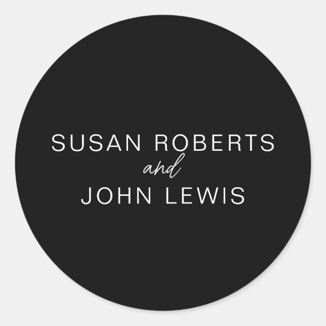 Adesivo Casamento Moderno Preto e Branco (Frente)