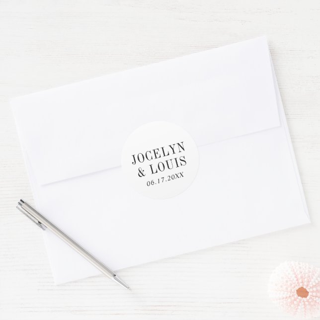 Adesivo Casamento Moderno Preto e Branco Ousado (Envelope)