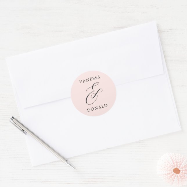 Adesivo Casamento Moderno Rosa Bege Vanessa (Envelope)