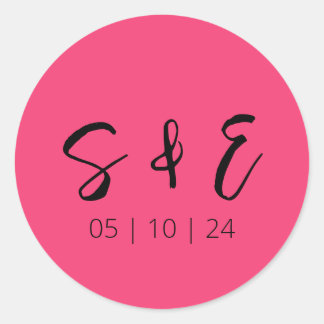 Adesivo Casamento Moderno Rosa Quente