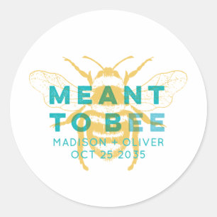 Adesivo Casamento Moderno Vintage Meant To Bee Obrigado