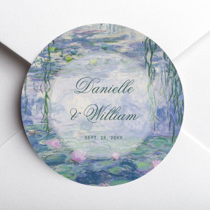 Adesivo Casamento Monet Florais Nenúfares Escrita Elegante