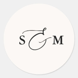 Adesivo Casamento Monograma Ampersand Script Marfim