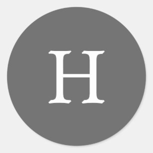 Adesivo Casamento Monograma Cinza Simples